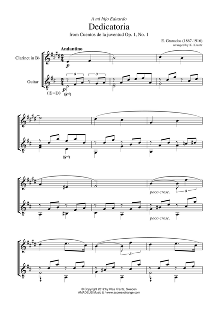 Dedicatoria for clarinet in Bb and guitar image number null