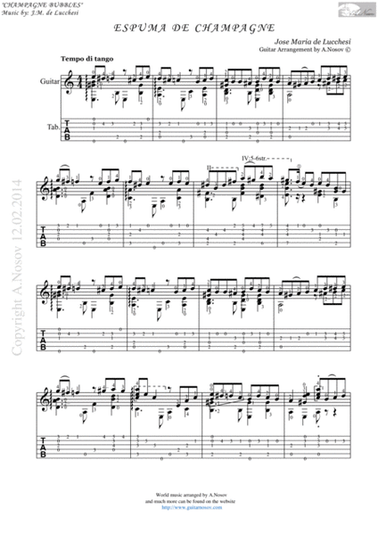 Espuma de Champagne (Sheet music for guitar) image number null