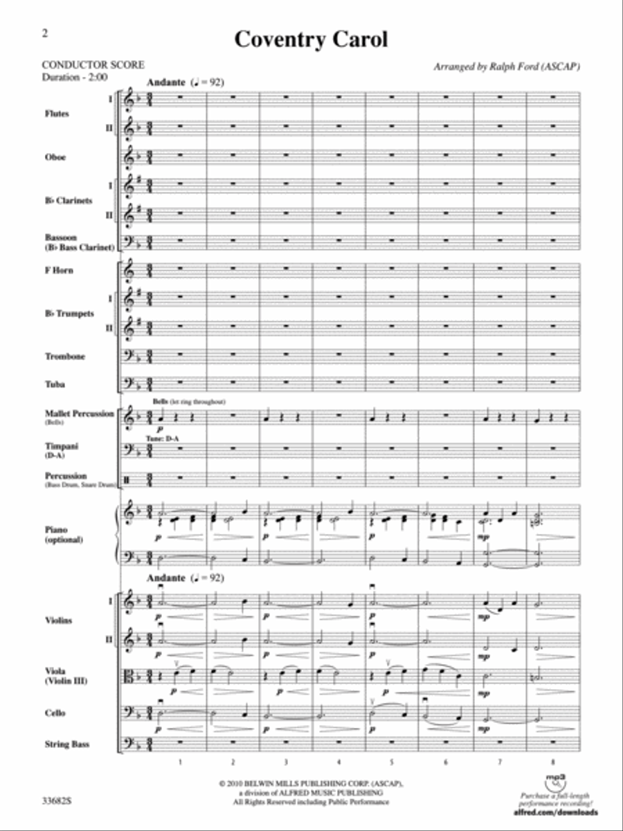 Coventry Carol Coventry Carol Full Orchestra scores gallery preview page 2