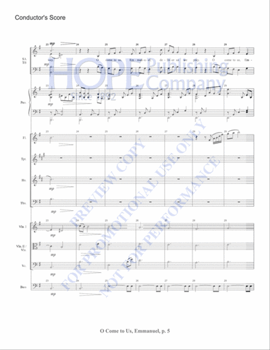 O Come to Us, Emmanuel Choir scores gallery preview page 5