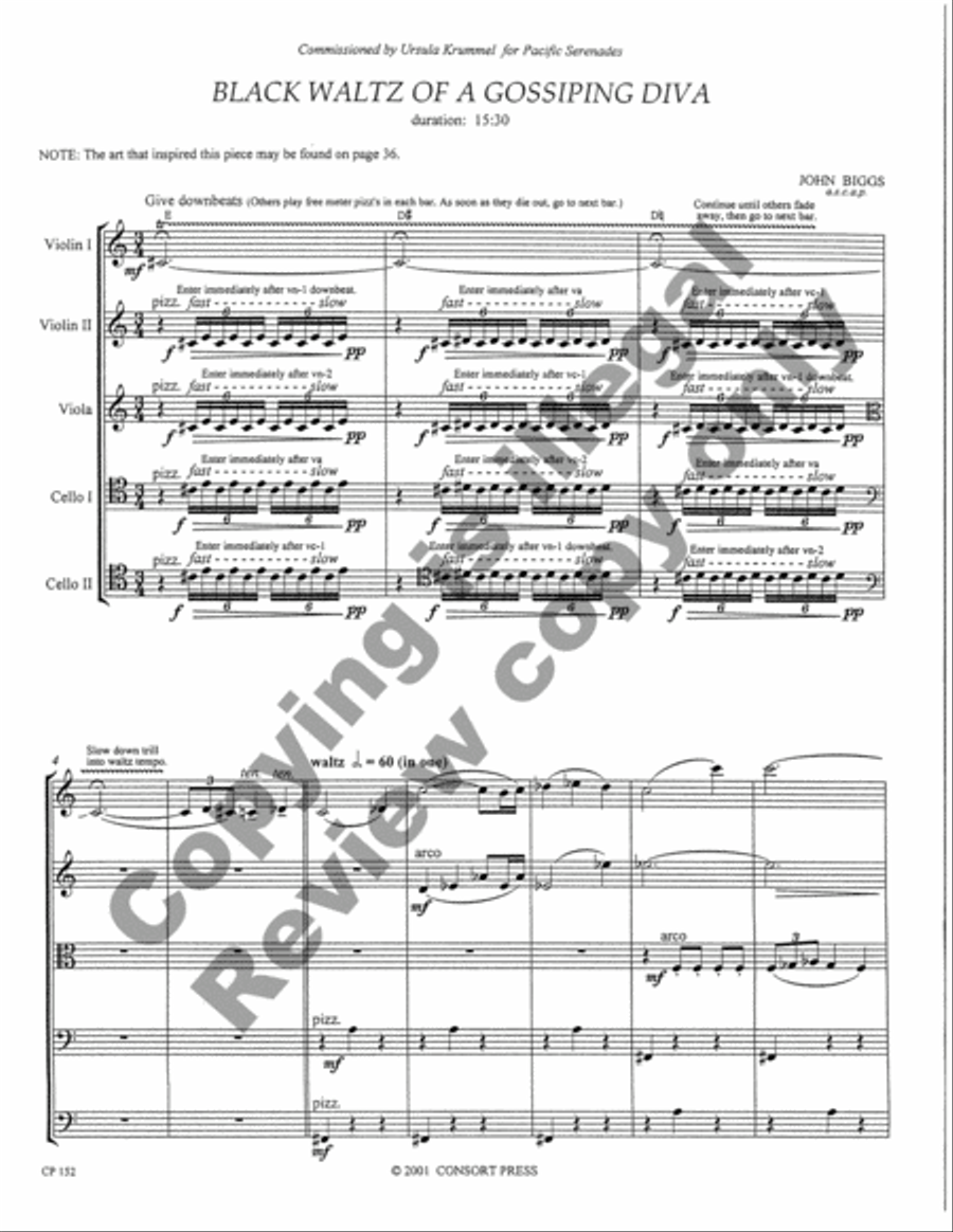 Black Waltz of a Gossiping Diva Cello scores gallery preview page 14