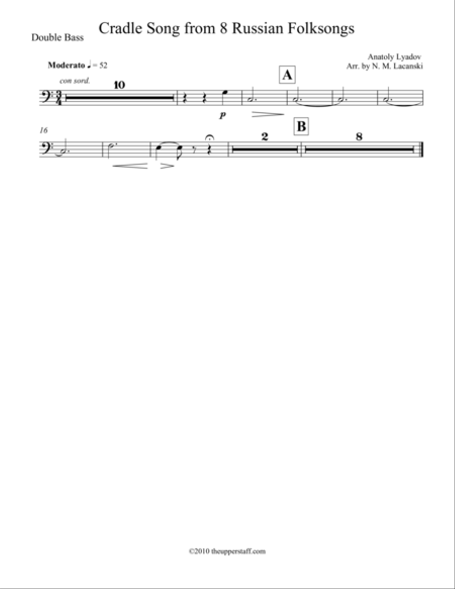 8 Russian Folksongs Cradle Song String Orchestra scores gallery preview page 1
