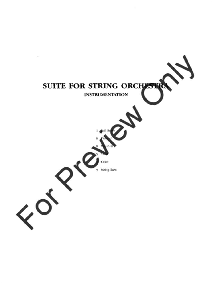 Suite for String Orchestra (Score) String Orchestra scores gallery preview page 3