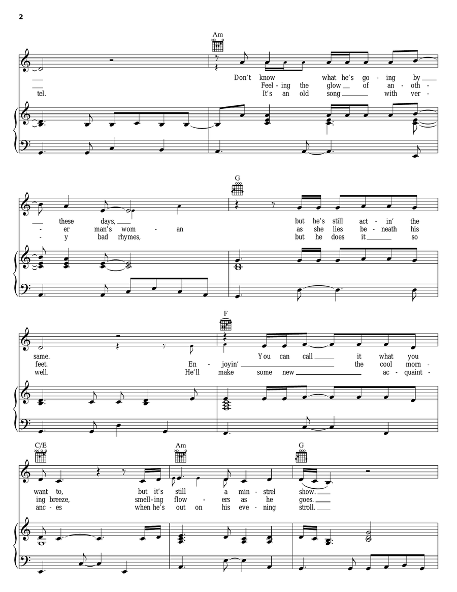 Jim Crow Piano, Vocal, Guitar scores gallery preview page 2