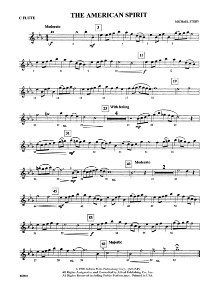 The American Spirit: Flute Concert Band scores gallery preview page 1