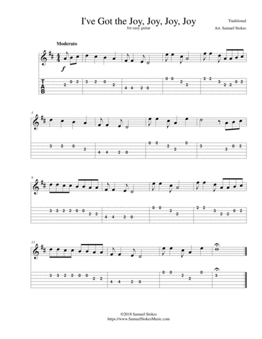 I've Got the Joy, Joy, Joy, Joy (Down in My Heart) - for easy guitar with TAB image number null