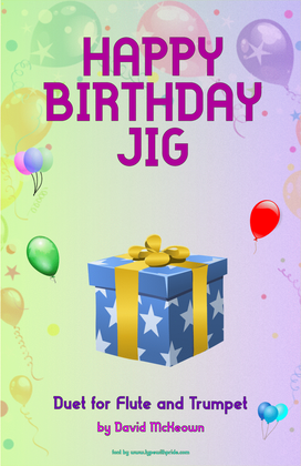 Book cover for Happy Birthday Jig, for Flute and Trumpet Duet