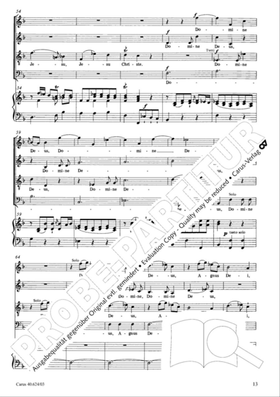 Missa brevis in F major 4-Part scores gallery preview page 14