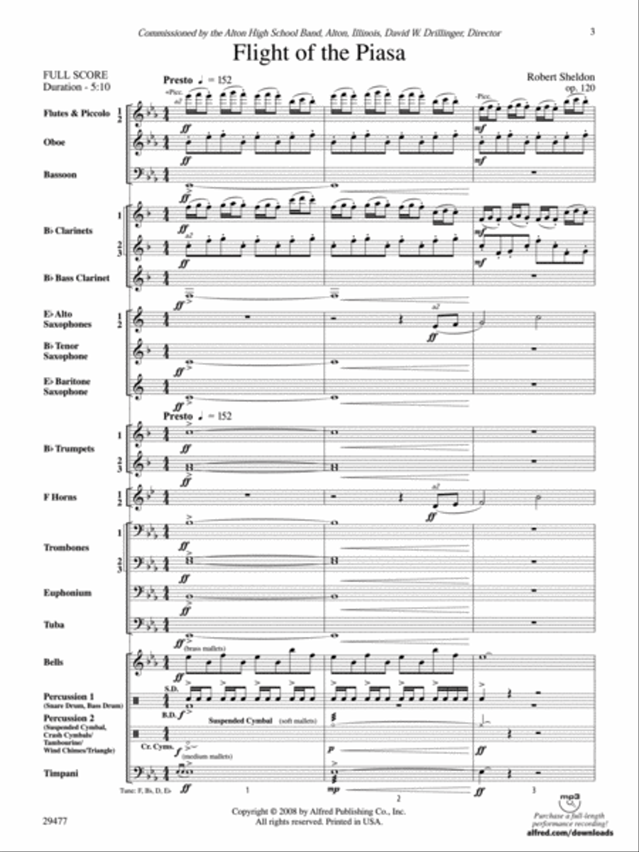 Flight of the Piasa Concert Band scores gallery preview page 2