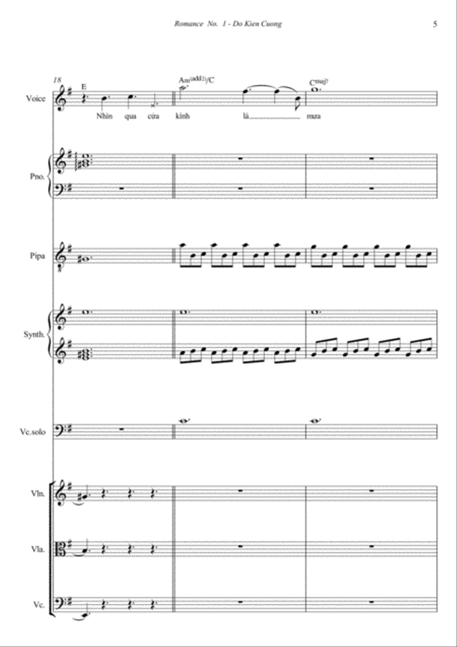 Do Kien Cuong - Romance No.1 Chamber Orchestra scores gallery preview page 5