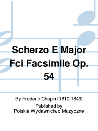 Book cover for Scherzo E Major Fci Facsimile Op. 54