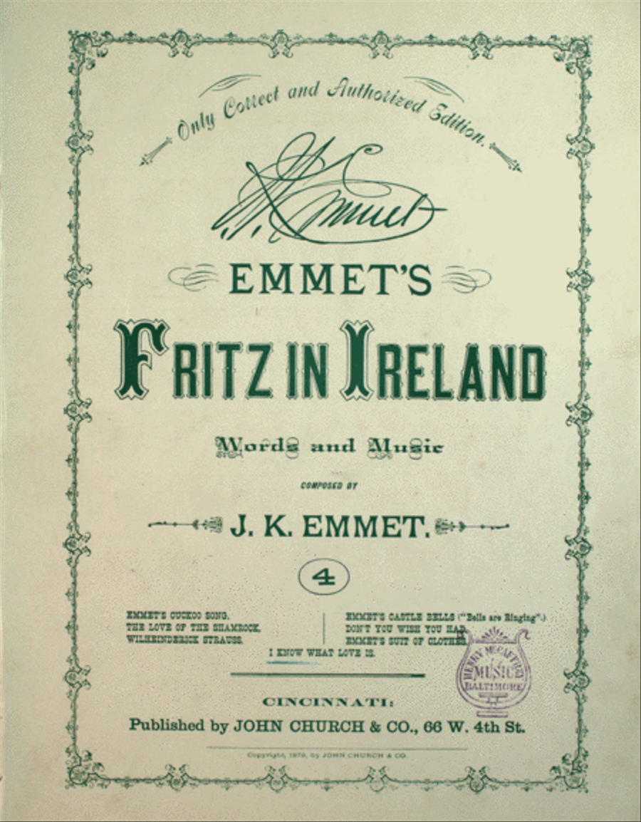 Emmet's Fritz in Ireland. I Know What Love is Voice scores gallery preview page 1