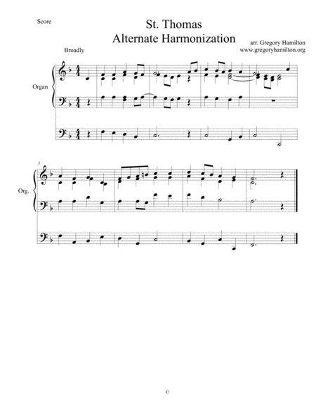 St. Thomas Alternate Harmonization for Organ