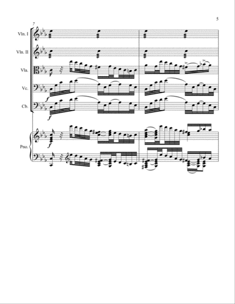 Allegro in C Minor Piano Quintet scores gallery preview page 5