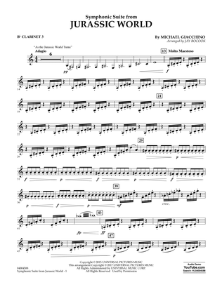 Jurassic World (Symphonic Suite) - Bb Clarinet 3