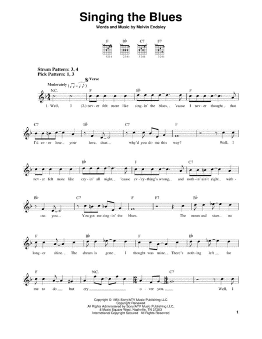 Singing The Blues Acoustic Guitar scores gallery preview page 1