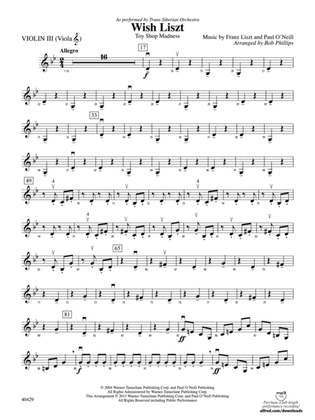 Wish Liszt: 3rd Violin (Viola [TC])