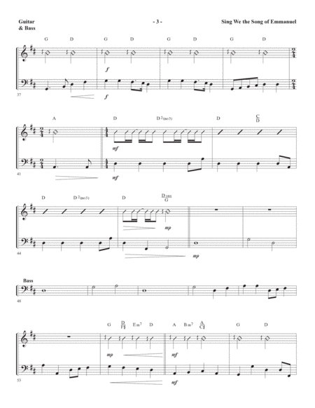 Sing We the Song of Emmanuel (arr. Joseph M. Martin) - Guitar/Bass