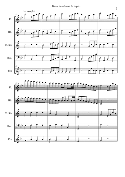 Rameau Danse du calumet de la paix - woodwind quintet
