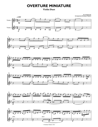 Book cover for Miniature Overture Violin Duet-Score and Parts