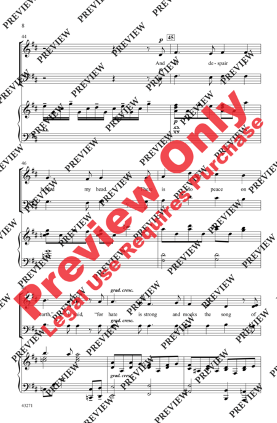 I Heard the Bells on Christmas Day 3-Part scores gallery preview page 8