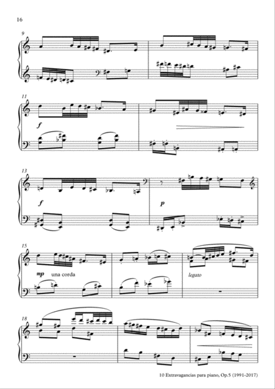 10 Extravagancias para piano, Op. 5 (2017) 6. Travesuras Piano Solo scores gallery preview page 2