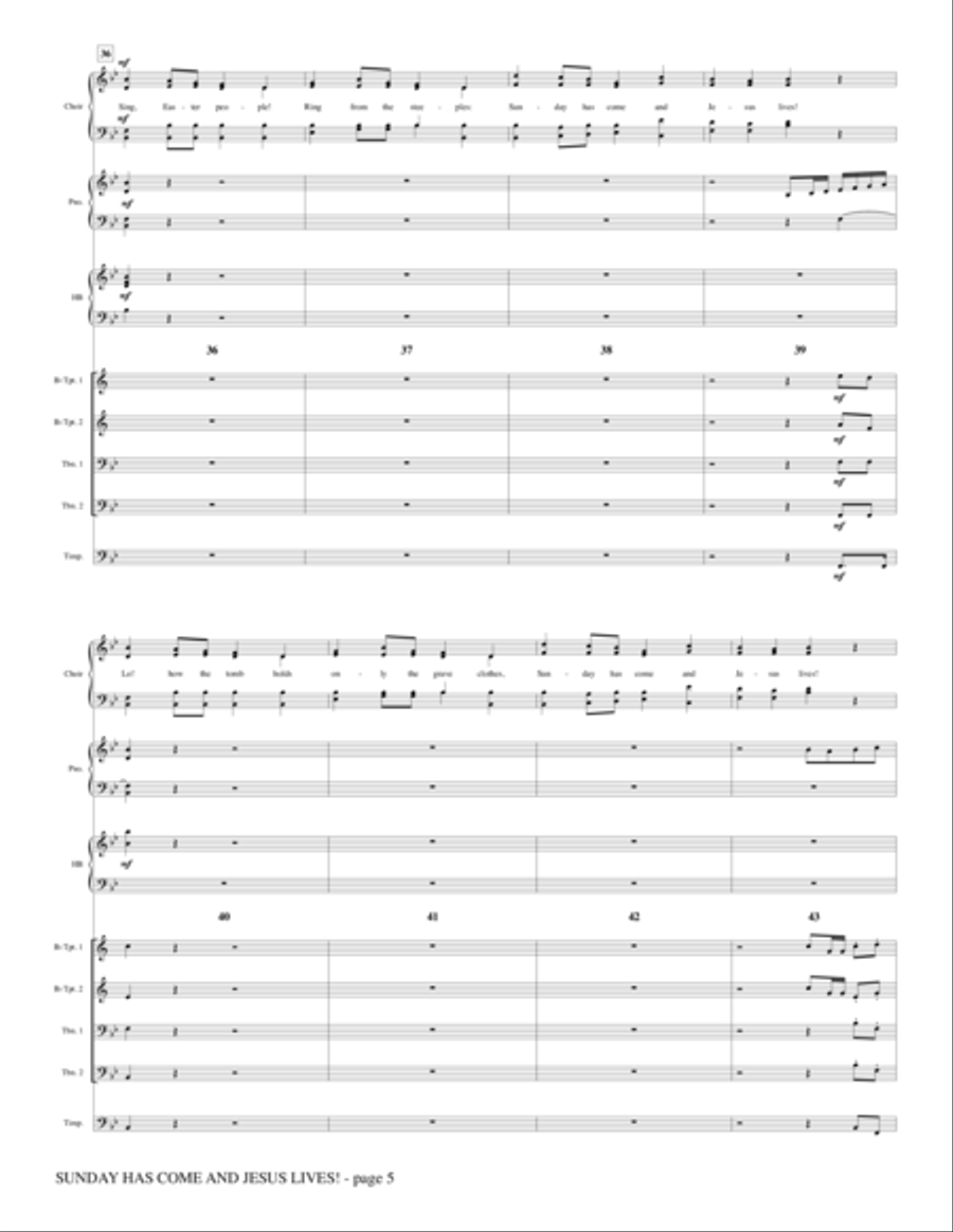 Sunday Has Come and Jesus Lives! - Full Score Choir scores gallery preview page 5