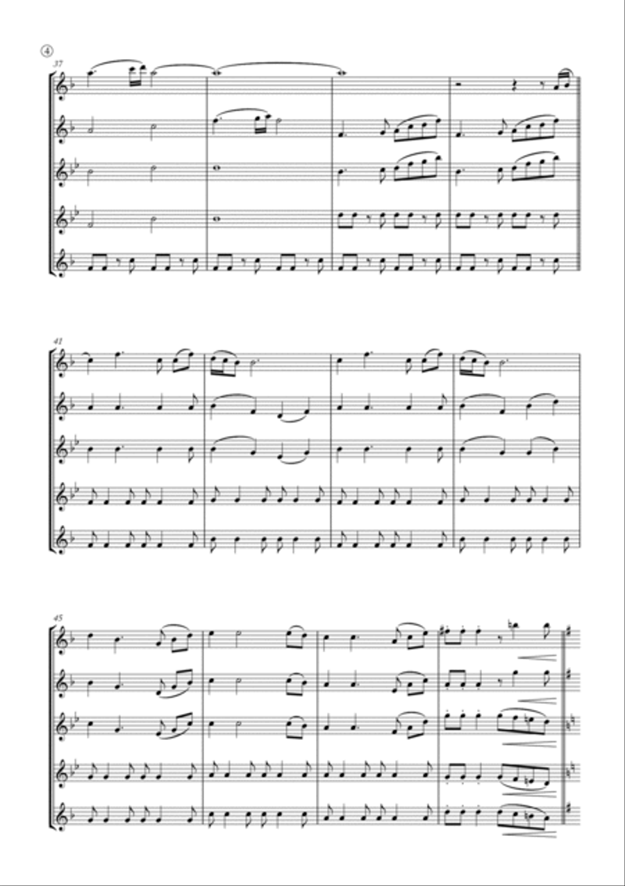 My Girl Saxophone Quintet scores gallery preview page 4