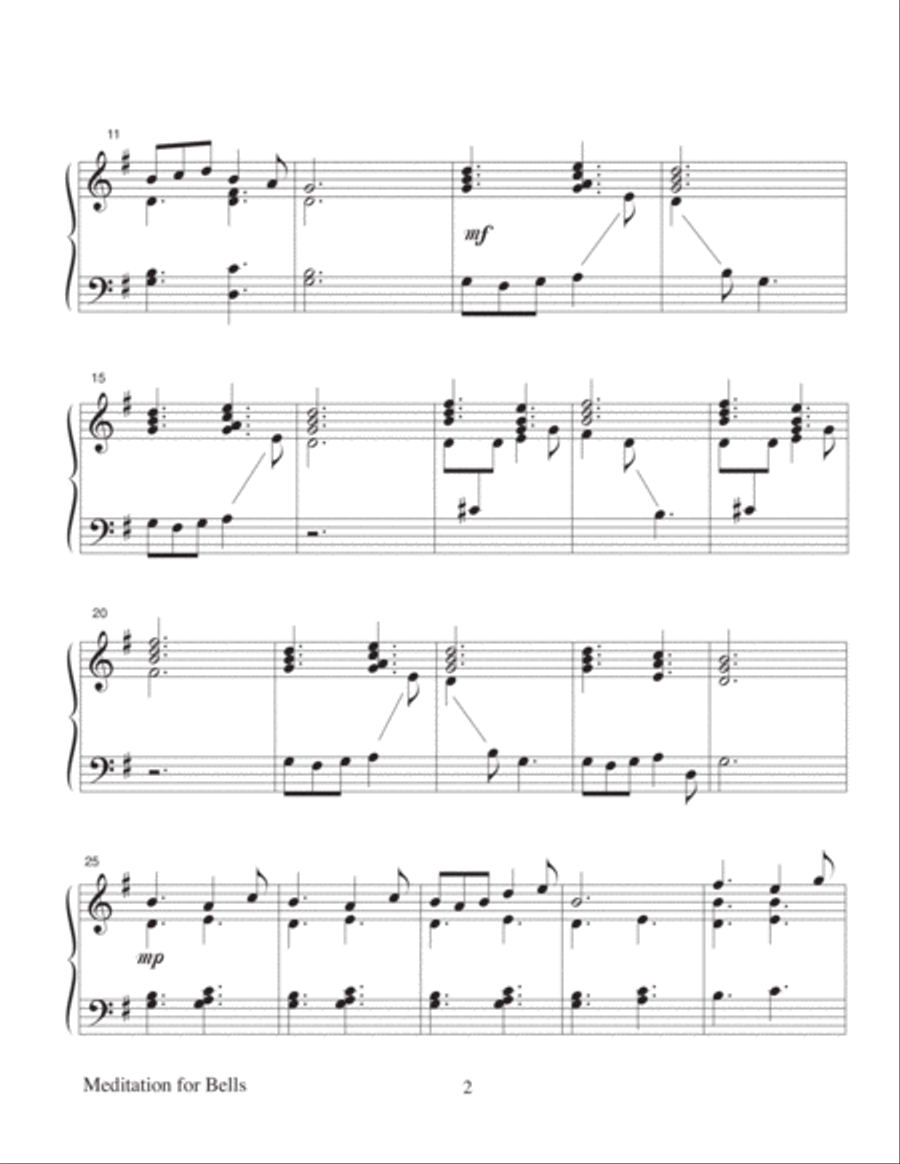 Meditation for Bells Handbell Choir scores gallery preview page 2