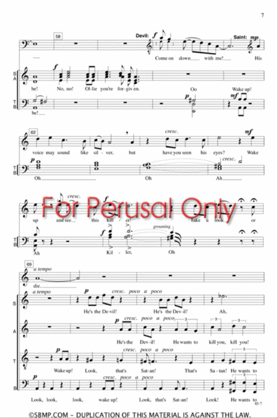 Wake Up, Ollie Brown! - SATB Octavo 4-Part scores gallery preview page 6