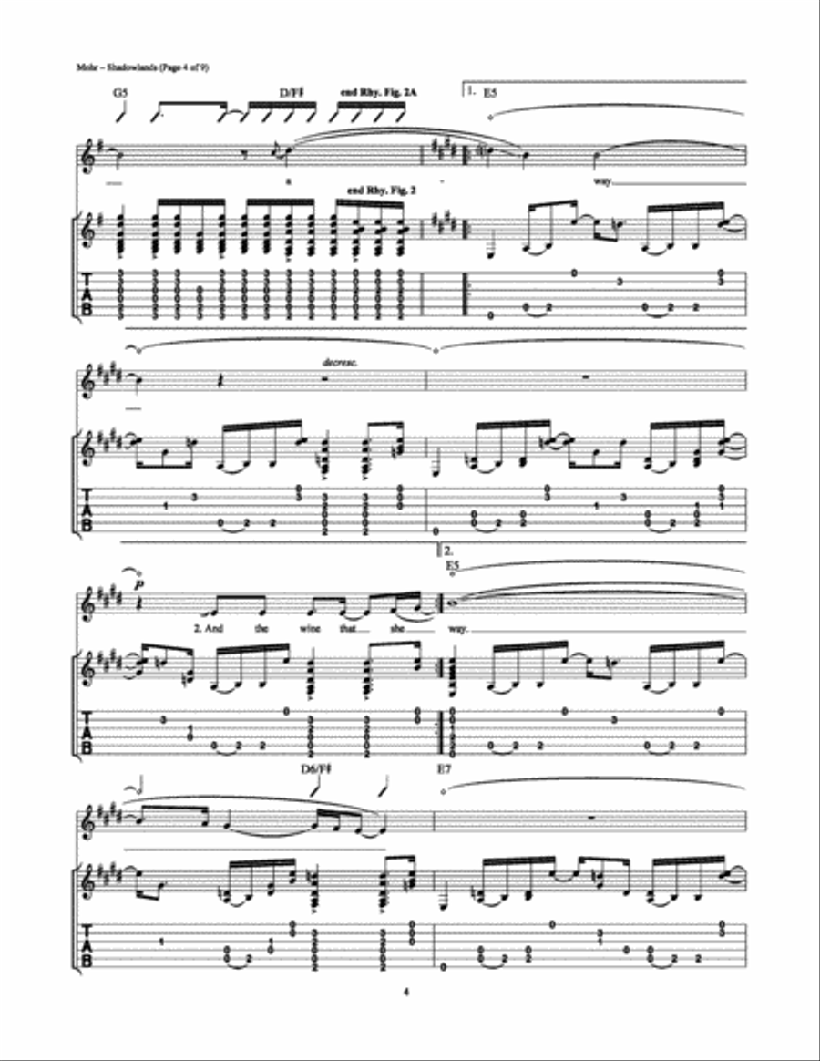 Shadowlands Shadowlands Electric Guitar scores gallery preview page 4