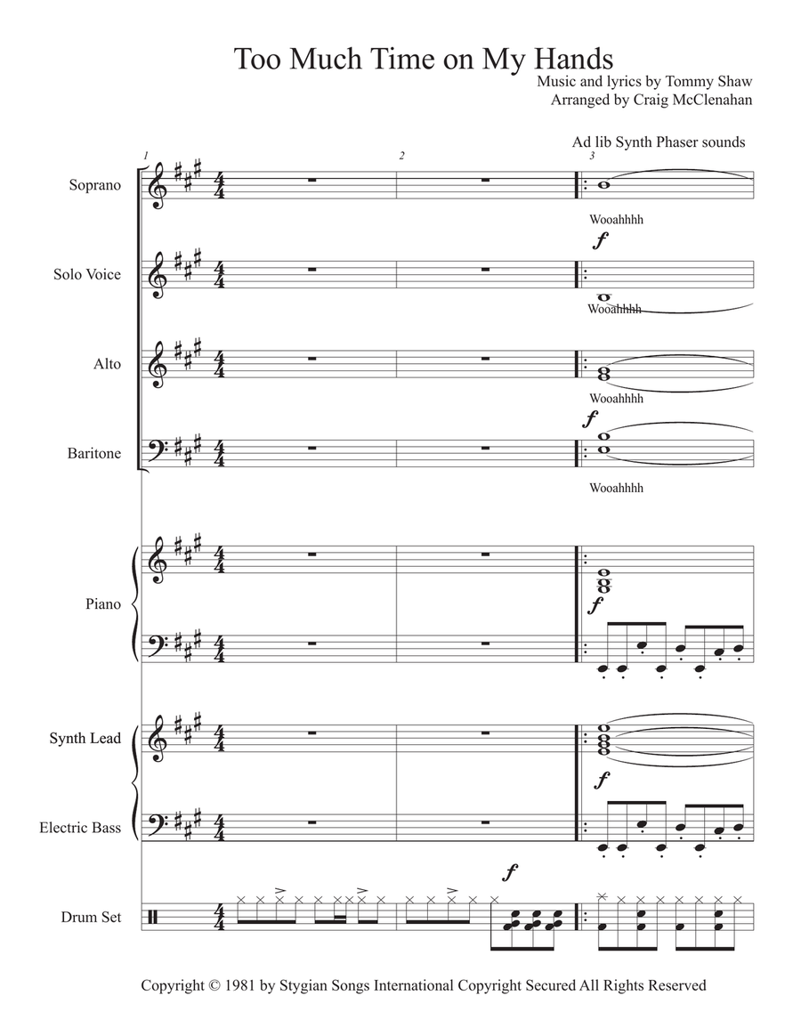 Too Much Time On My Hands 3-Part scores gallery preview page 1
