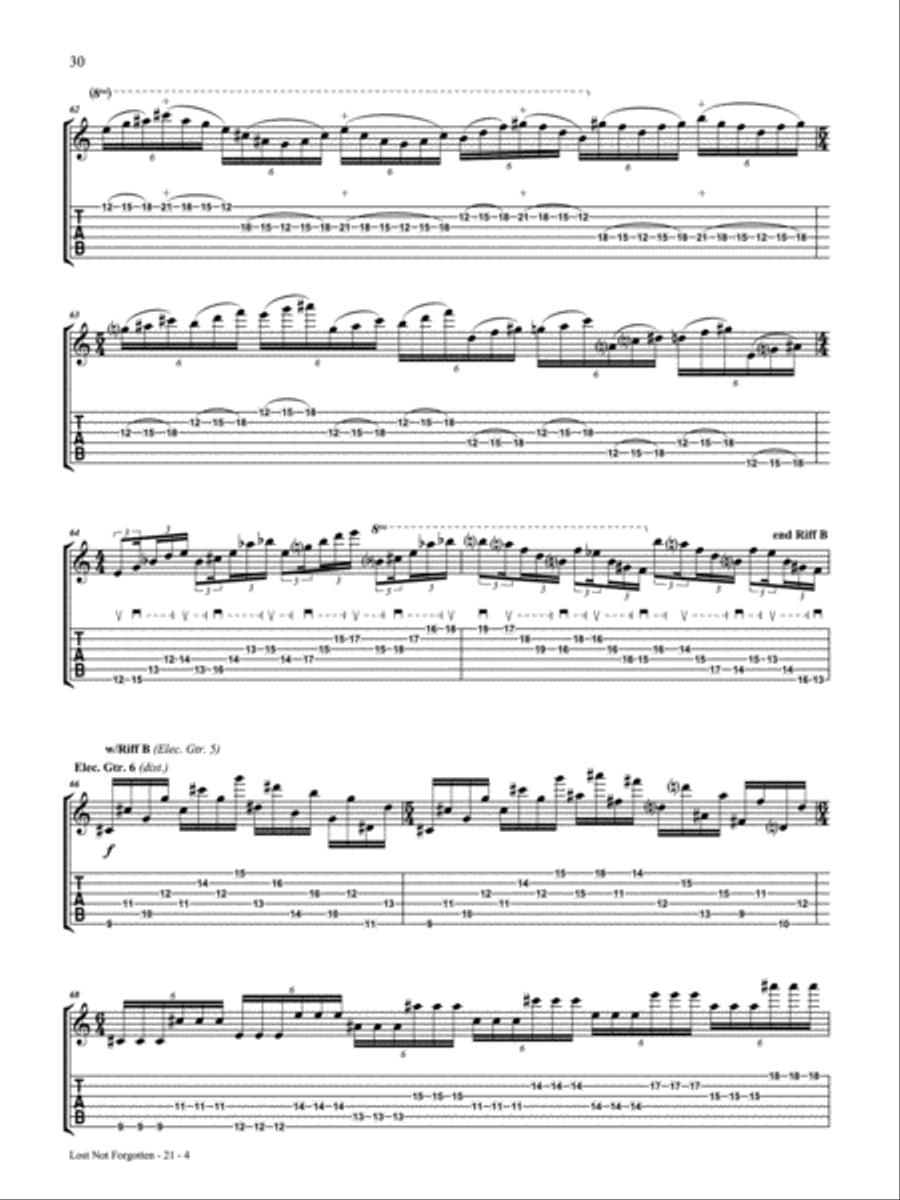Lost Not Forgotten Guitar Tablature scores gallery preview page 4