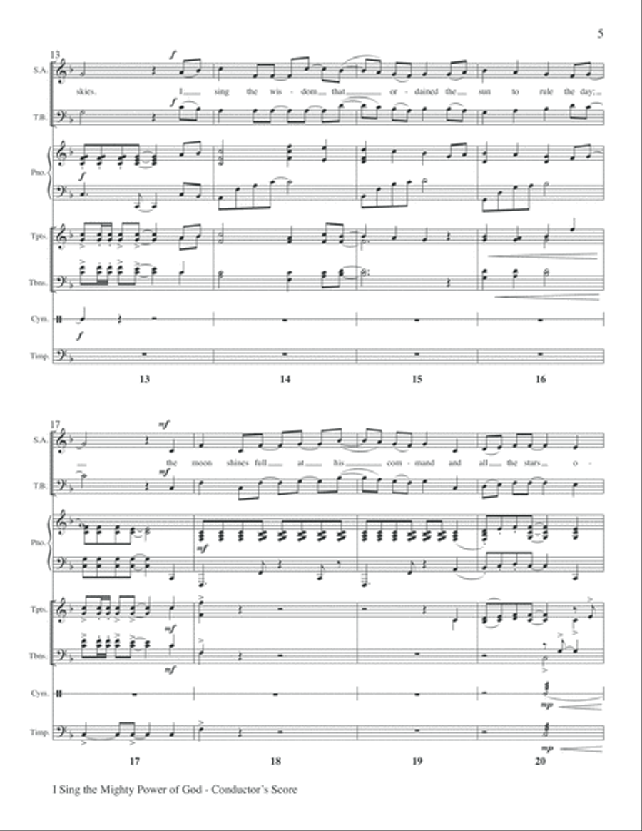 I Sing the Mighty Power of God Piano scores gallery preview page 5