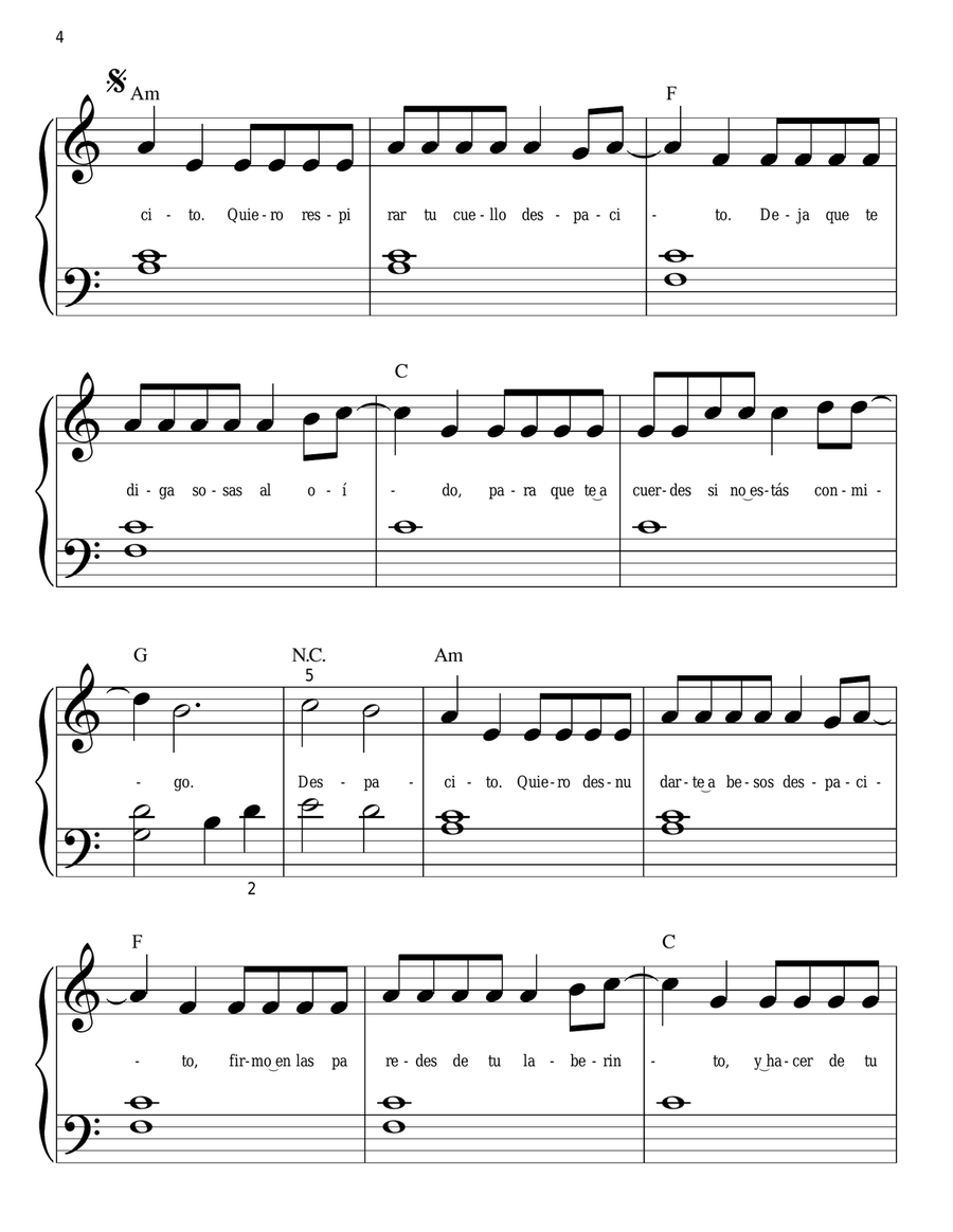 Despacito Easy Piano scores gallery preview page 4