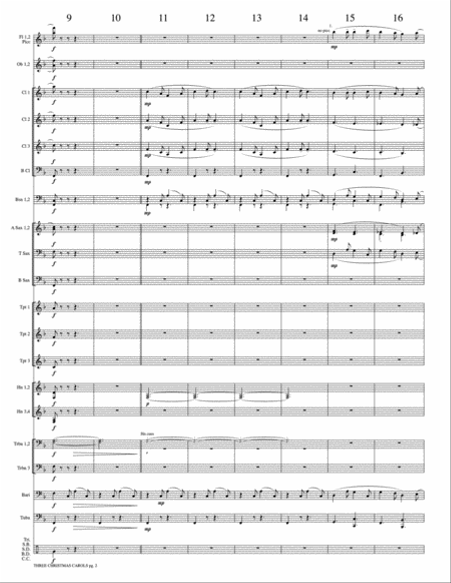 Three Christmas Carols: Score Concert Band scores gallery preview page 4