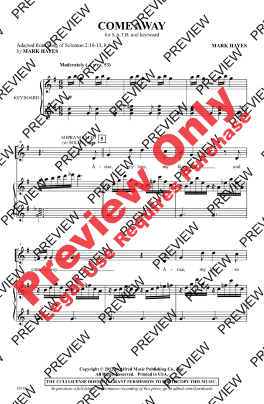 Come Away 4-Part scores gallery preview page 2