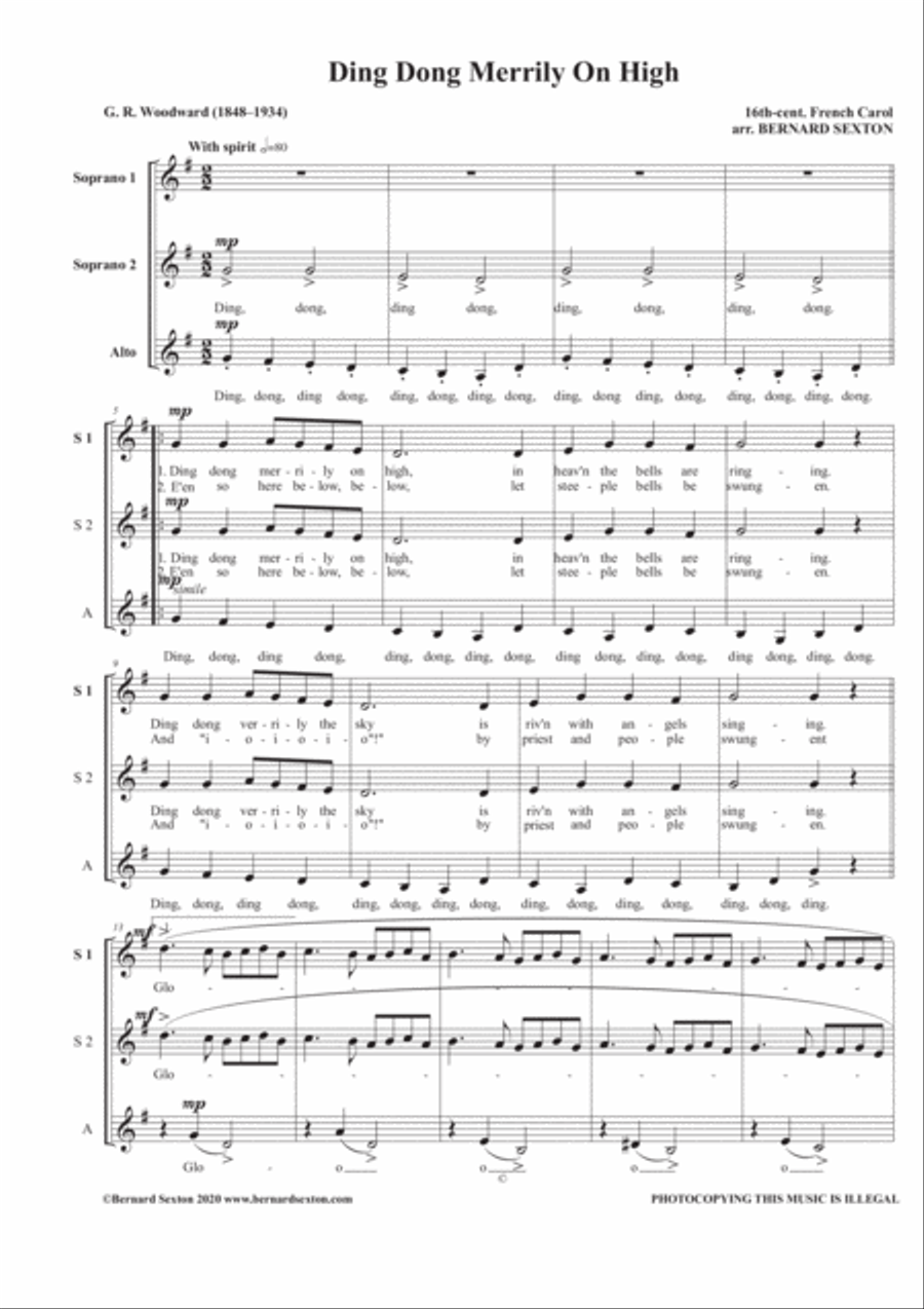 Ding Dong Merrily on High SSA SSA scores gallery preview page 2