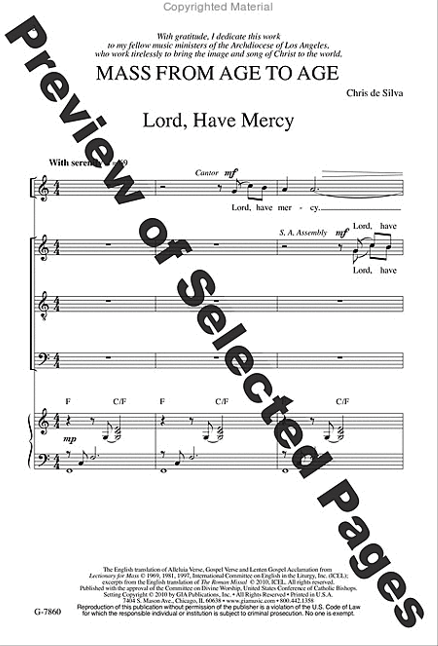 Mass from Age to Age - Choral / Accompaniment edition 4-Part scores gallery preview page 2