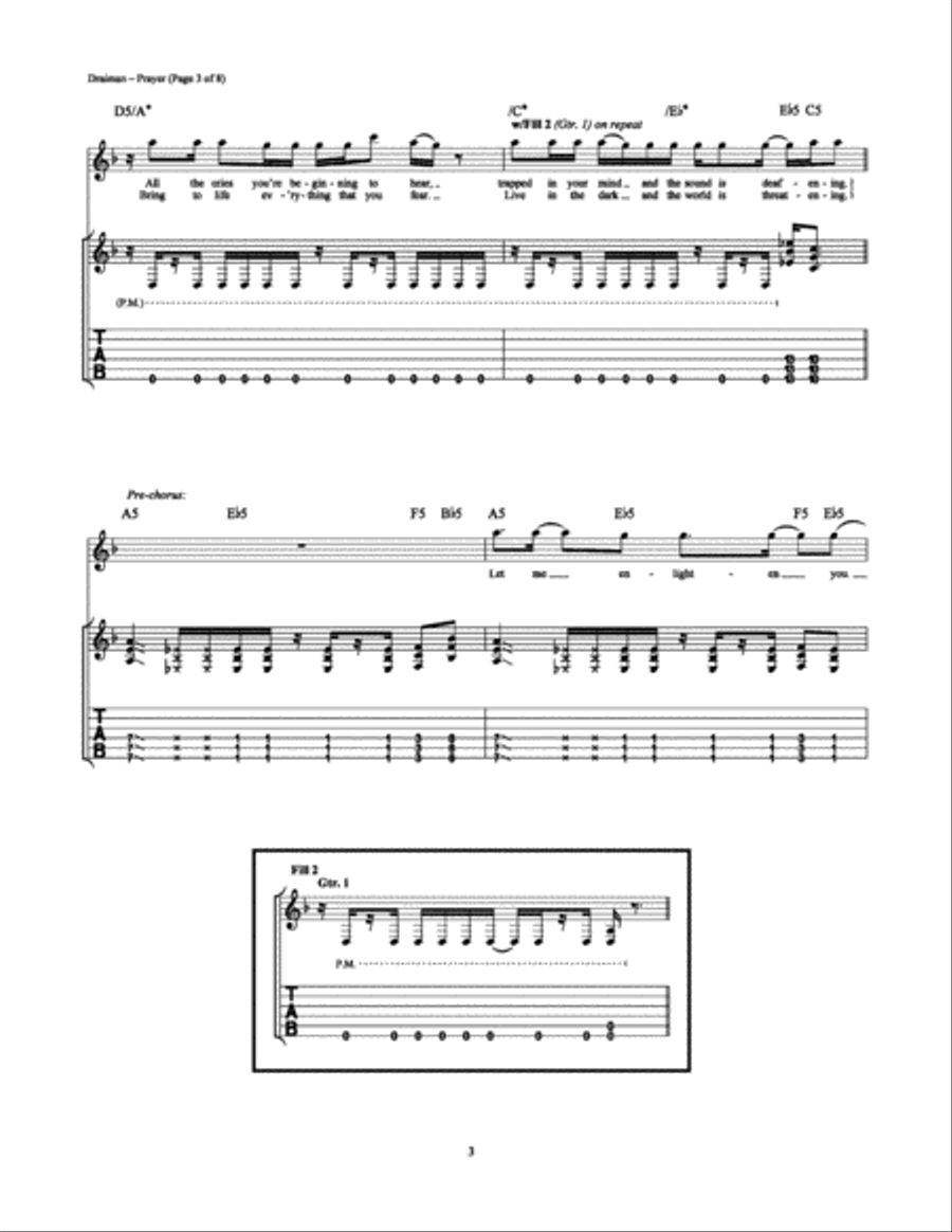 Prayer Prayer Electric Guitar scores gallery preview page 3