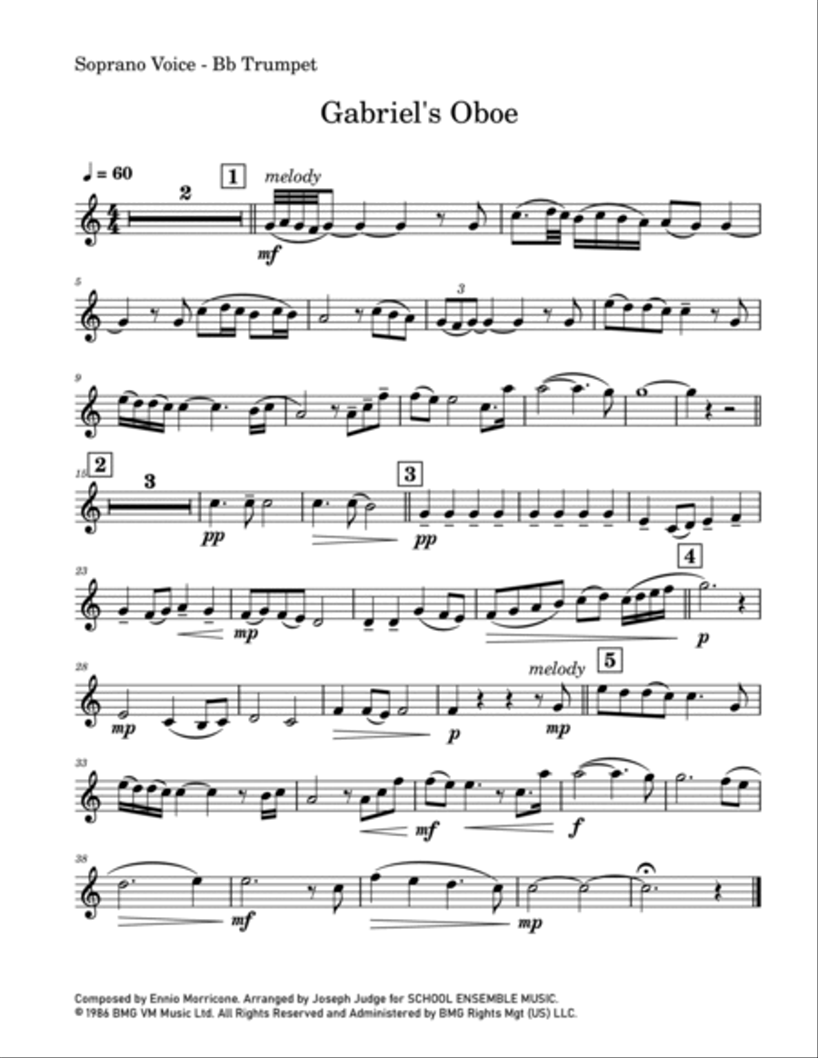 Gabriel's Oboe Gabriel's Oboe Brass Quartet scores gallery preview page 6