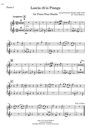 Lascia Ch'io Pianga - Piano Four Hands (Individual Parts)
