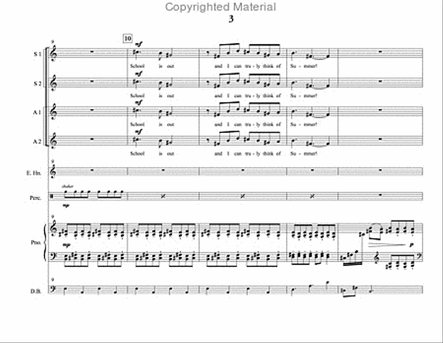 Song of Summer (choral score) SSAA scores gallery preview page 4