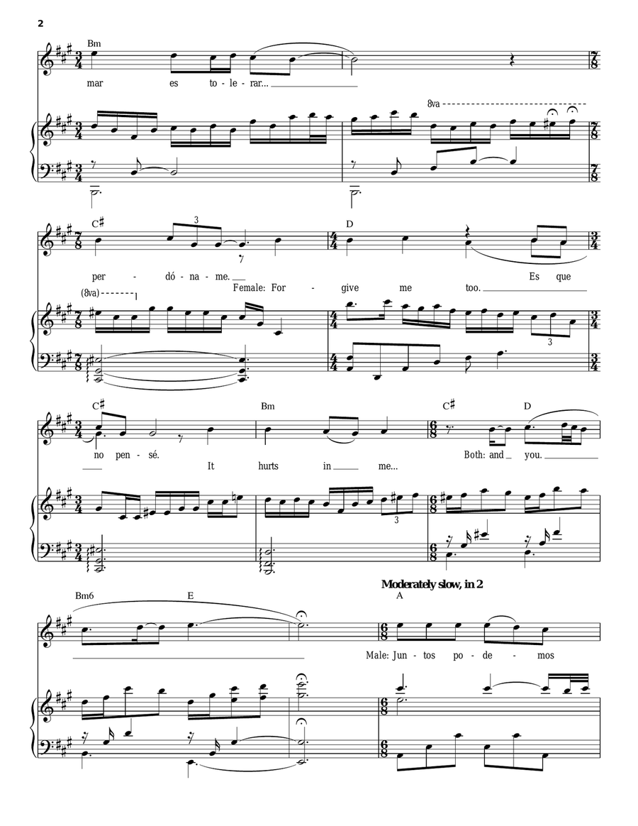 Mi Todo Eres Tu Piano, Vocal, Guitar scores gallery preview page 2