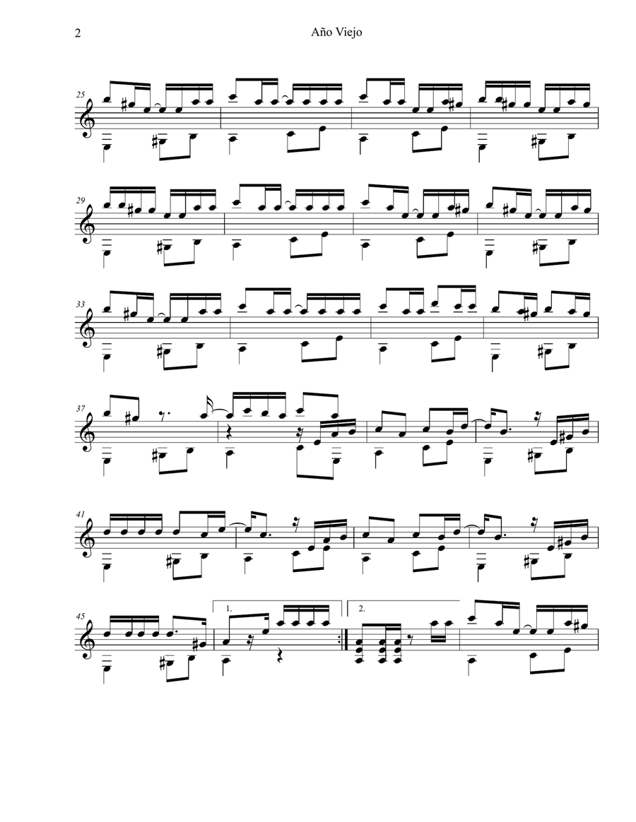 Año viejo Acoustic Guitar scores gallery preview page 2