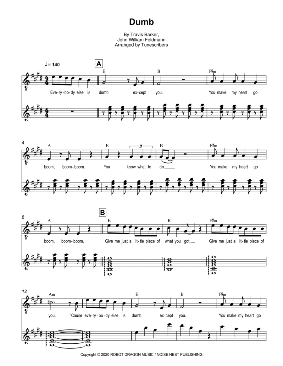 Dumb Guitar Tablature scores gallery preview page 1