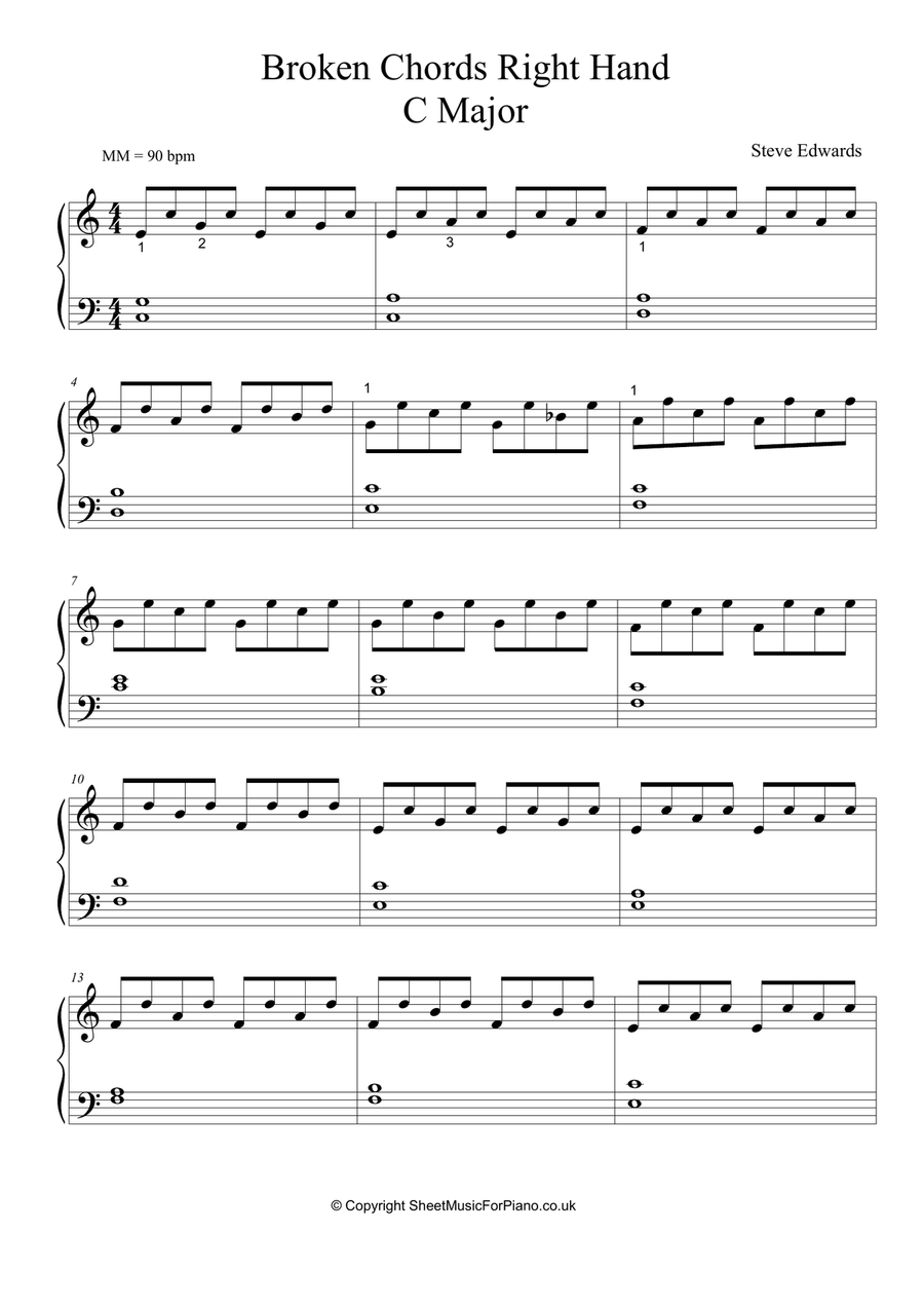Alberti Bass Style Broken Chords Study - Moderate Piano Piano Solo scores gallery preview page 2