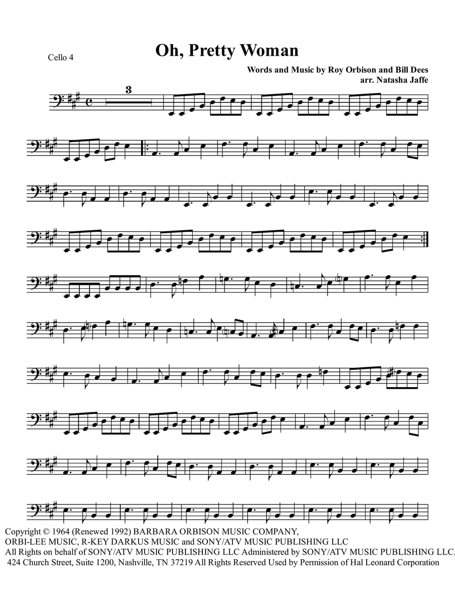 Oh, Pretty Woman Oh, Pretty Woman String Quartet scores gallery preview page 4