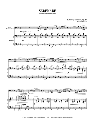 Book cover for Serenade, Op. 37 for Tuba or Bass Trombone & Piano