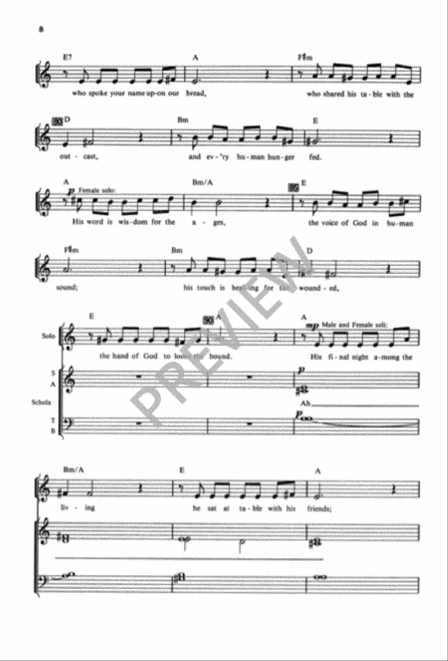 Tableprayer: Winter Name of God 4-Part scores gallery preview page 9